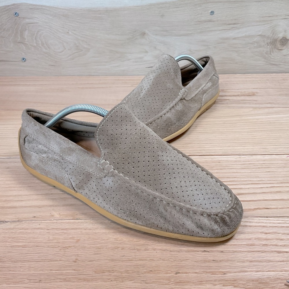 Ecco FUC Suede Driving Loafers Venetian Moc Size 42 Beige